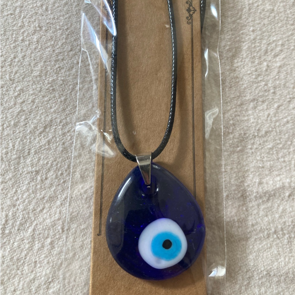 Evil Eye Glass Pendant Necklace